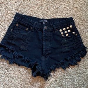 Black Denim Booty Shorts